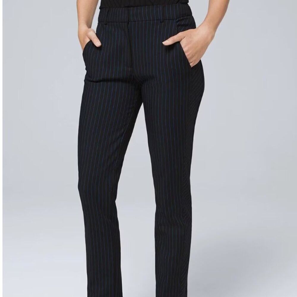 White House Black Market WHBM The Slim Ankle Comfort Pinstripe Trouser Size 10